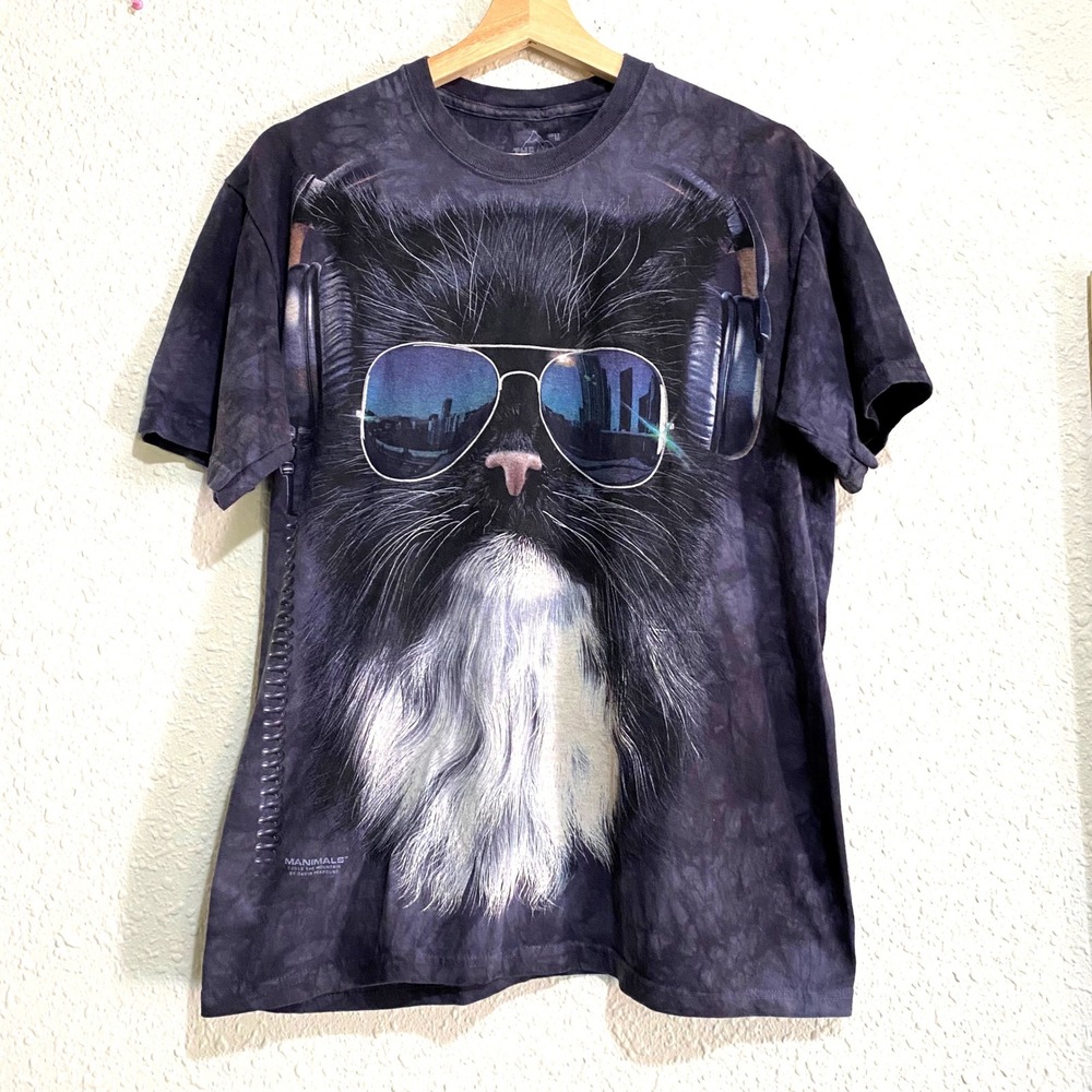 The Mountain Manimals David Penfound Cat tie dye AOP graphic T-Shirt Mens Medium